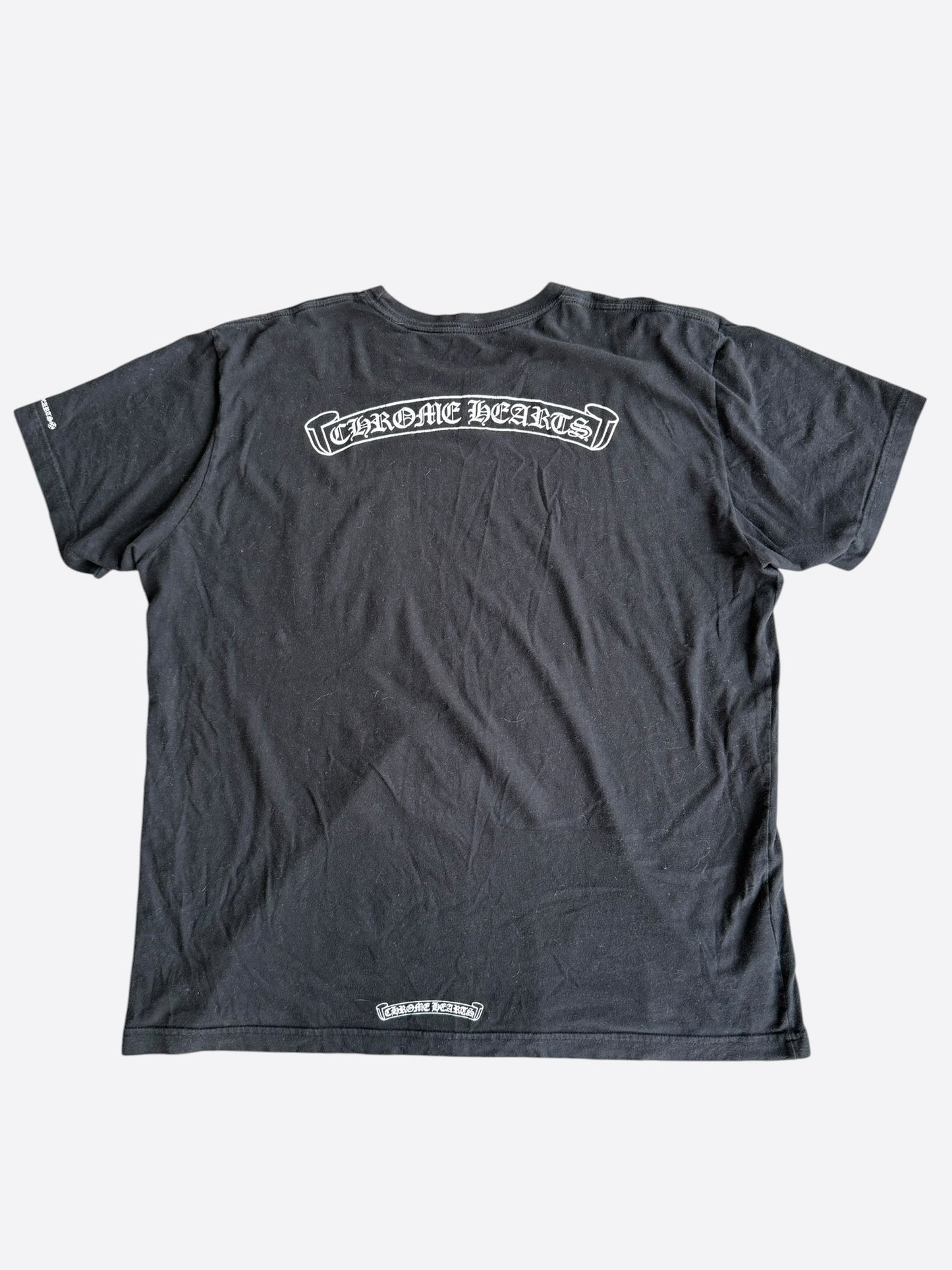 Chrome Hearts Black & White Scroll Logo T-Shirt