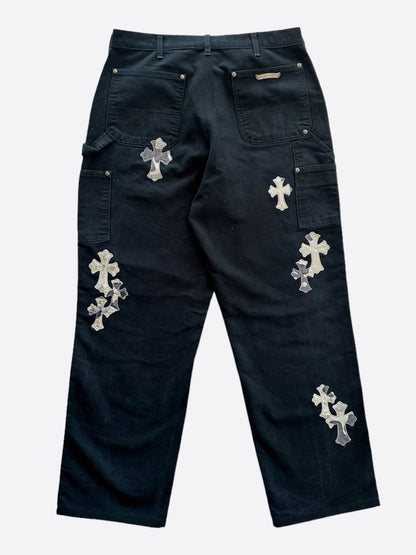 Chrome Hearts Black Sex Records Camo Cross Patch Carpenter Pants