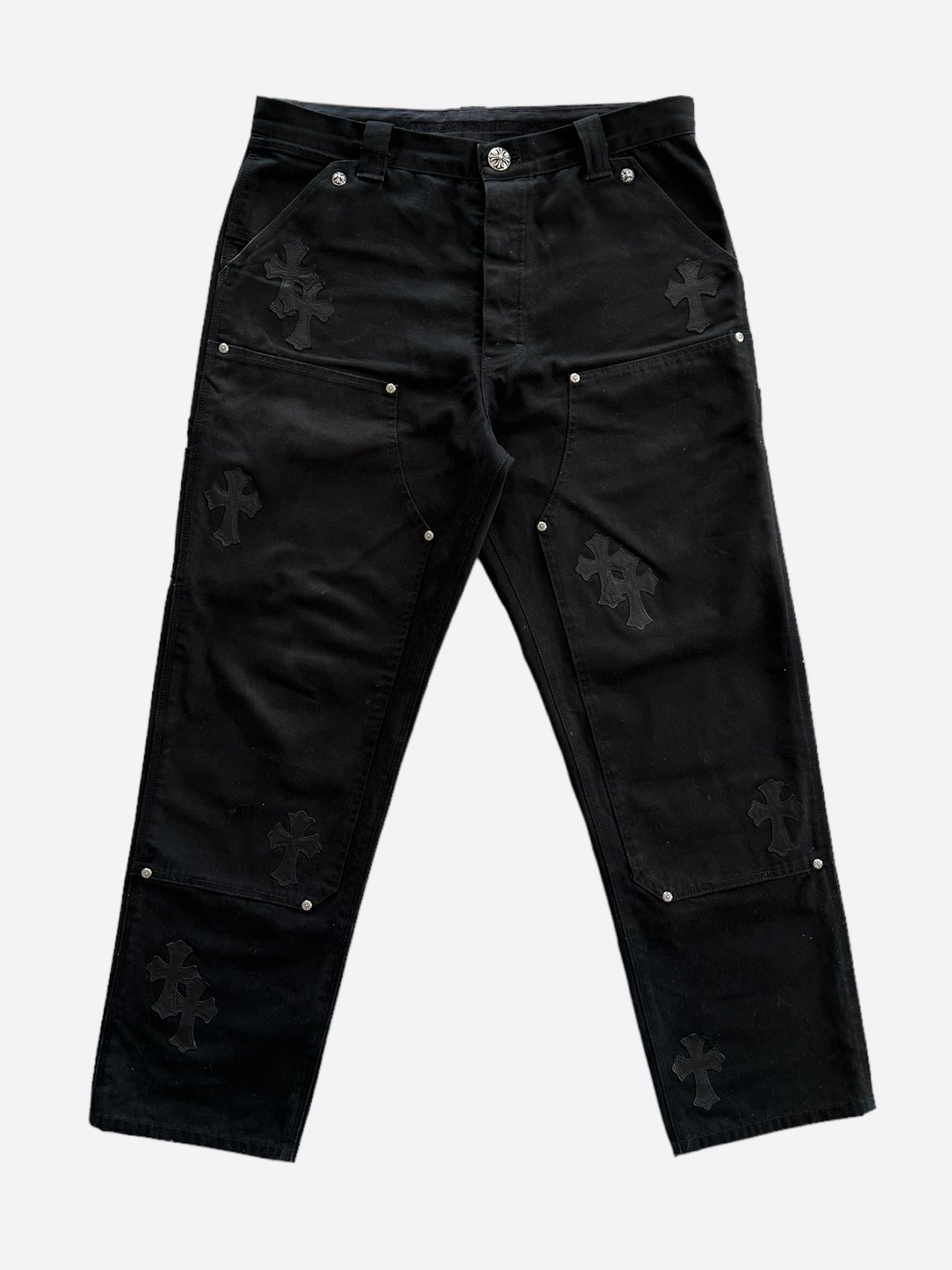 Chrome Hearts Black & Pink Cross Patch 1/1 Carpenter Pants