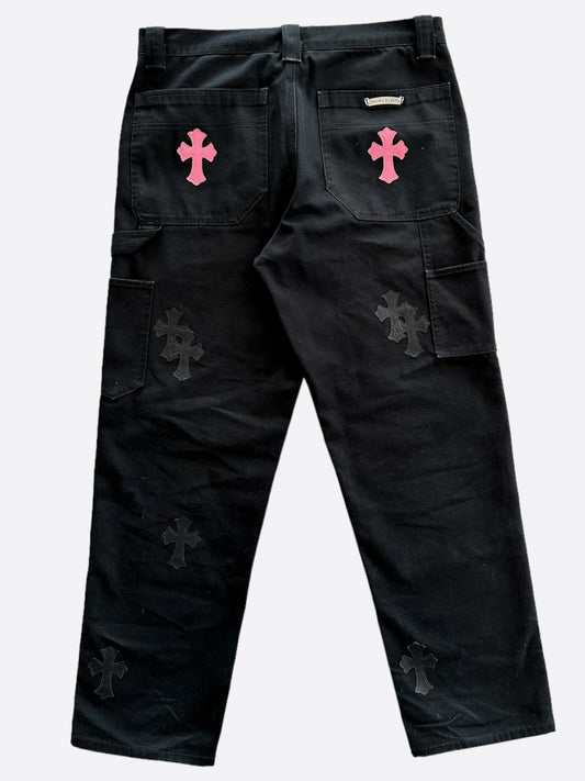 Chrome Hearts Black & Pink Cross Patch 1/1 Carpenter Pants