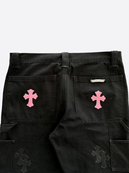 Chrome Hearts Black & Pink Cross Patch 1/1 Carpenter Pants