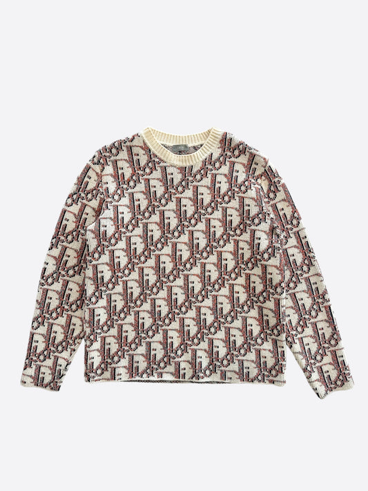 Dior Cream & Brown Oblique Wool & Cashmere Knit Sweater