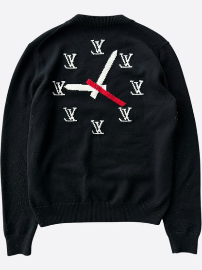 Louis Vuitton Black Monogram Clock Wool Sweater