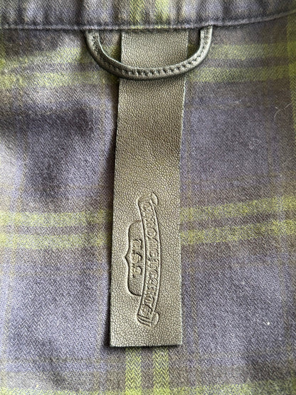 Chrome Hearts Blue & Green Cross Patch Elongated Flannel