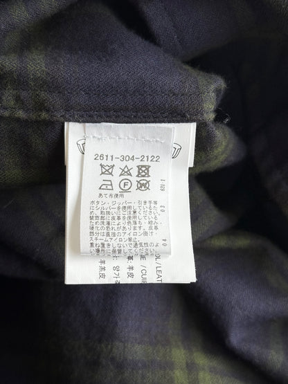 Chrome Hearts Blue & Green Cross Patch Elongated Flannel