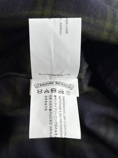 Chrome Hearts Blue & Green Cross Patch Elongated Flannel