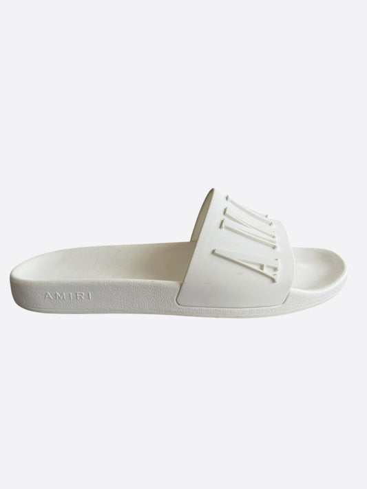 Amiri White Logo Rubber Slides