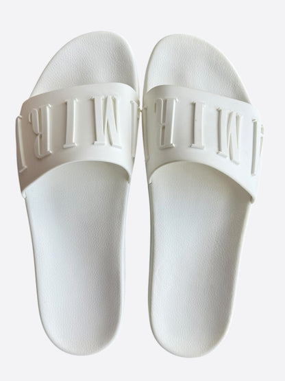 Amiri White Logo Rubber Slides