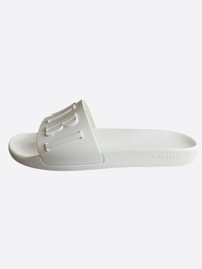 Amiri White Logo Rubber Slides