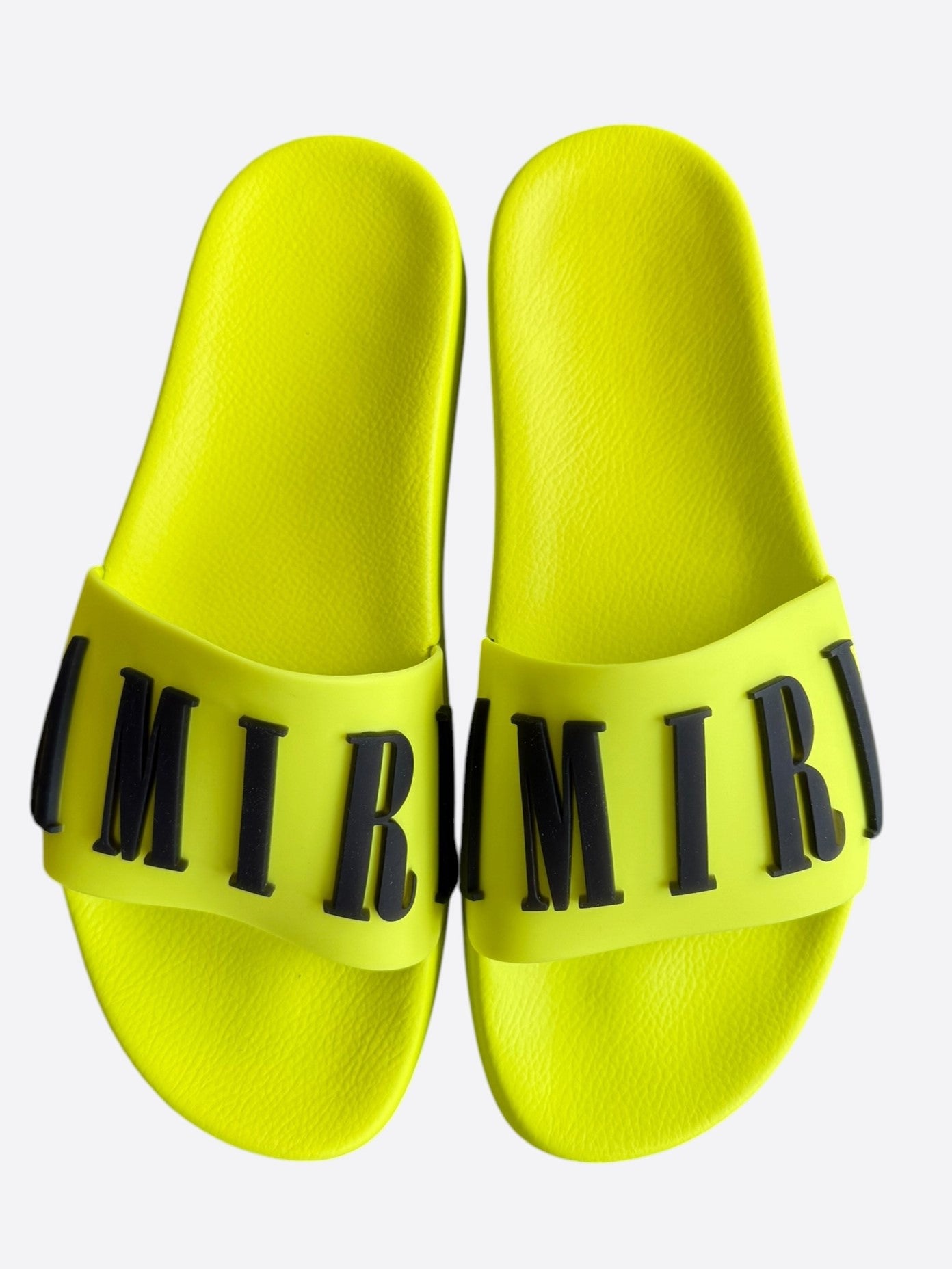 Amiri Yellow & Black Logo Rubber Slides