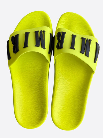 Amiri Yellow & Black Logo Rubber Slides
