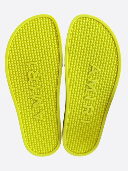 Amiri Yellow & Black Logo Rubber Slides