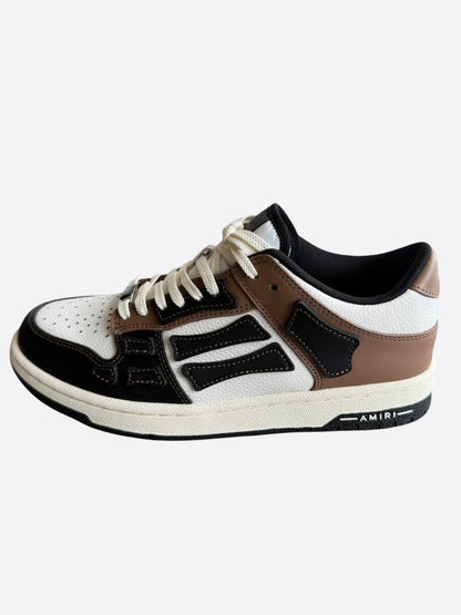 Amiri Brown, Black & White Skeleton Low Top Sneakers