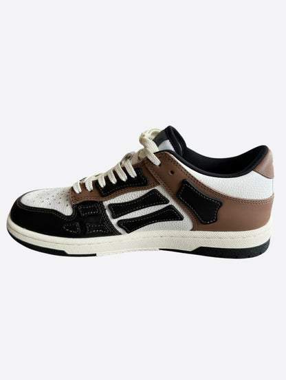 Amiri Brown, Black & White Skeleton Low Top Sneakers