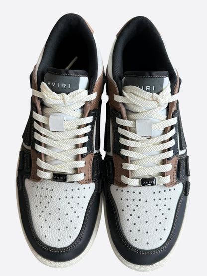 Amiri Brown, Black & White Skeleton Low Top Sneakers