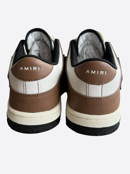 Amiri Brown, Black & White Skeleton Low Top Sneakers