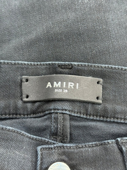 Amiri Aged Black Tie-Dye Patch Thrasher Jeans