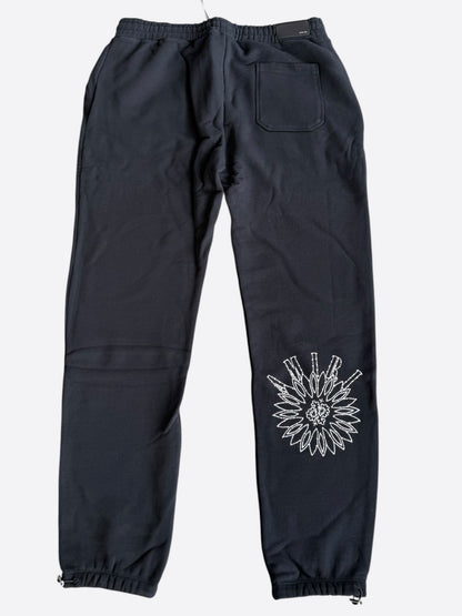 Amiri Black & Crystal Stick Poke Sweatpants