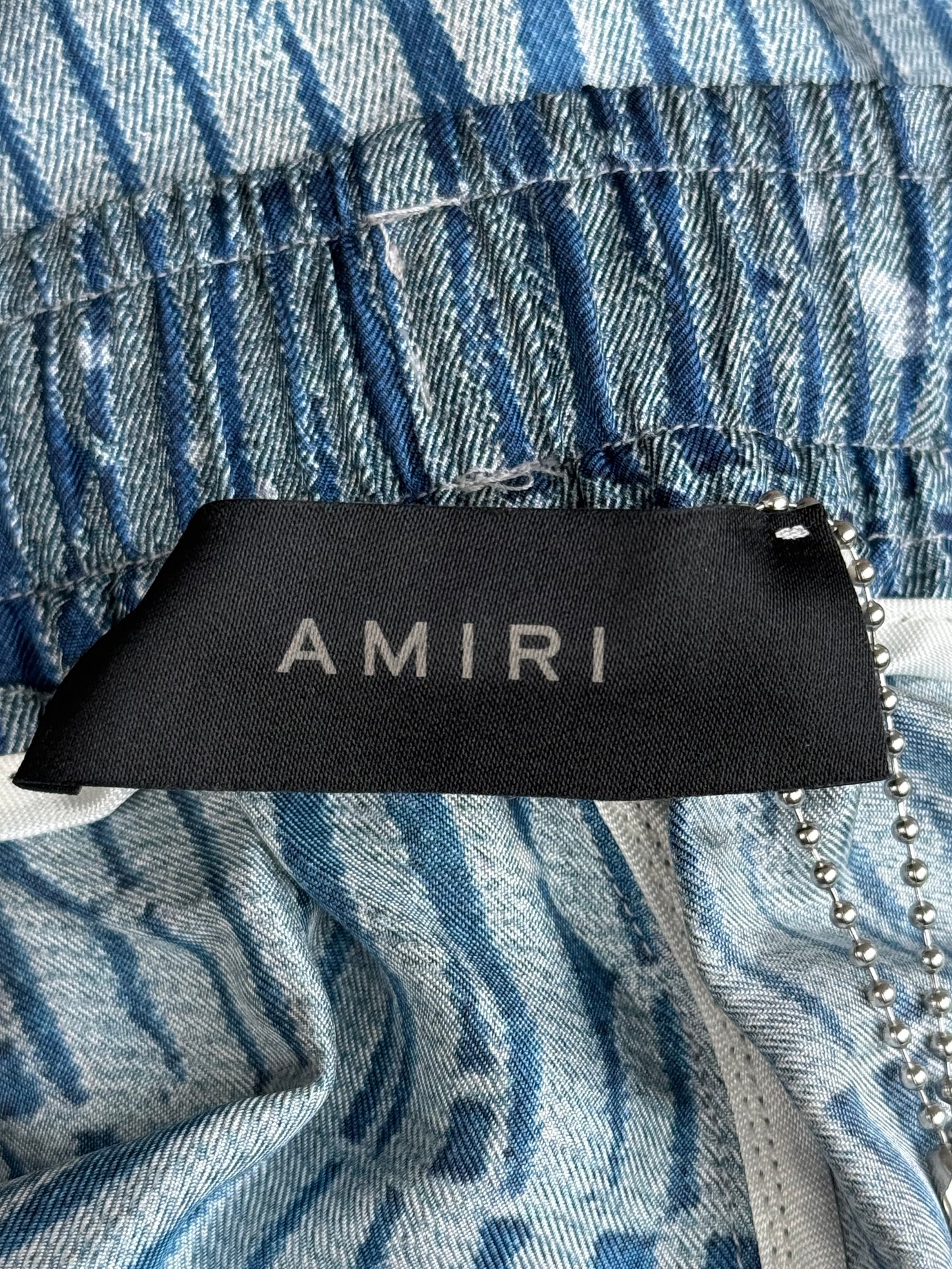 Amiri Blue & White Gradient Logo Shorts