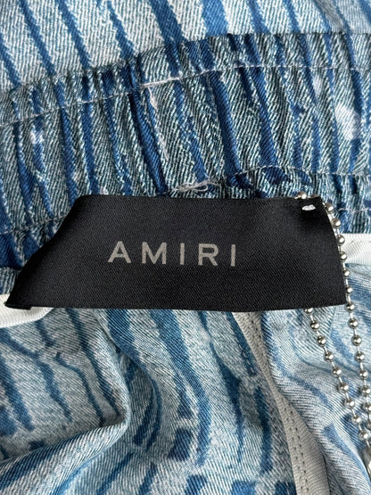 Amiri Blue & White Gradient Logo Shorts