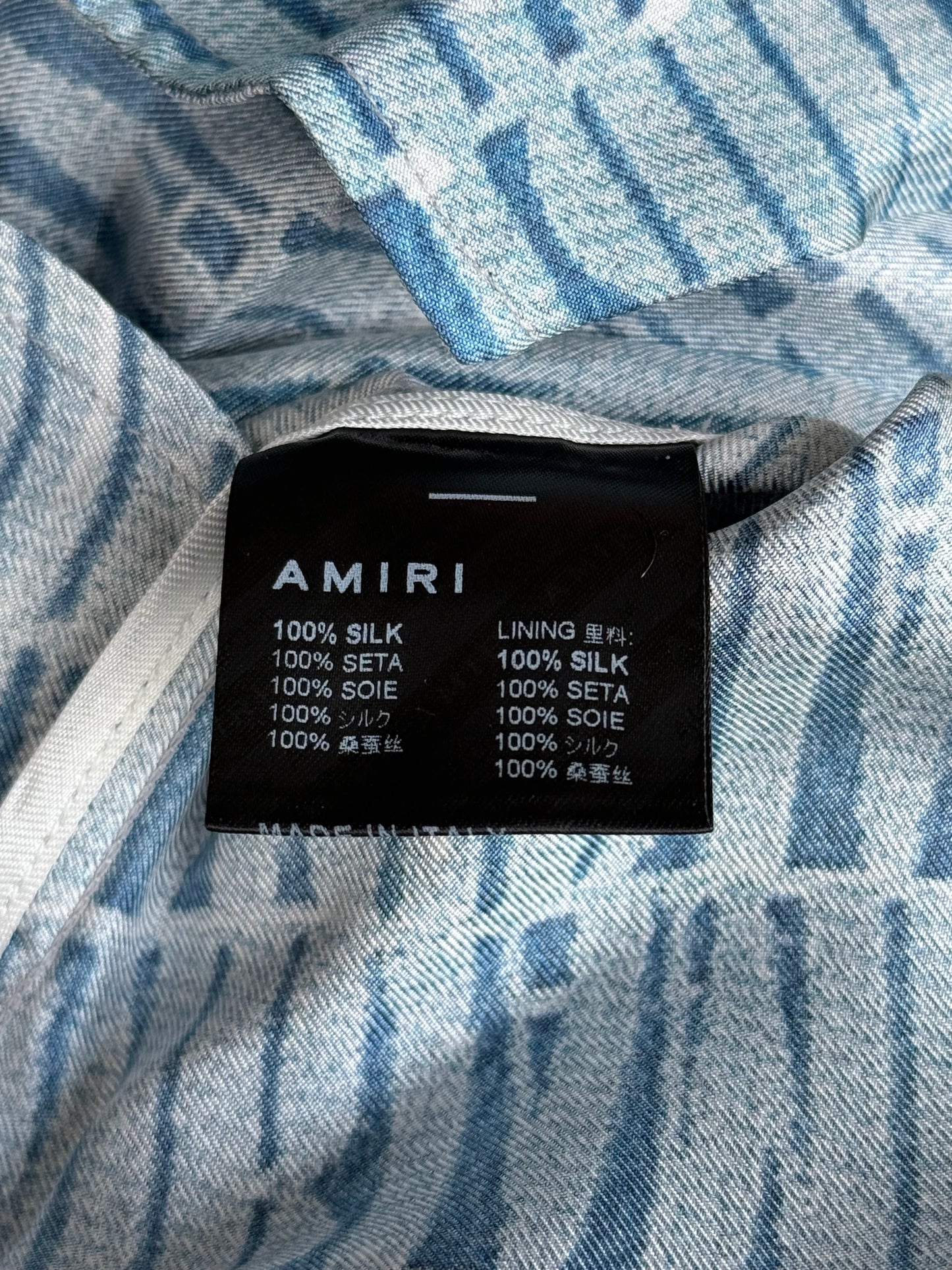 Amiri Blue & White Gradient Logo Shorts