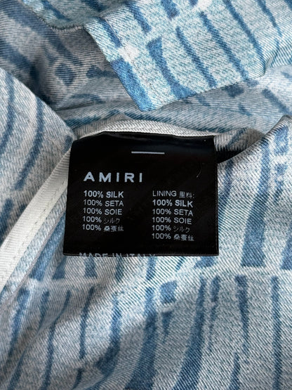 Amiri Blue & White Gradient Logo Shorts