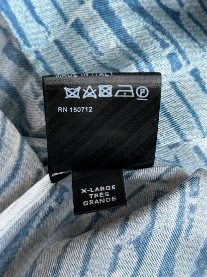 Amiri Blue & White Gradient Logo Shorts