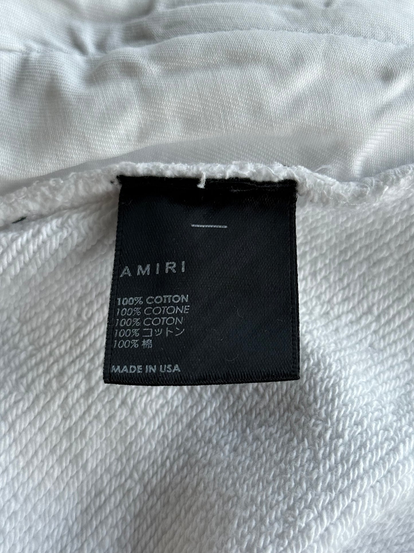 Amiri White Floral & Green MA Logo Shorts