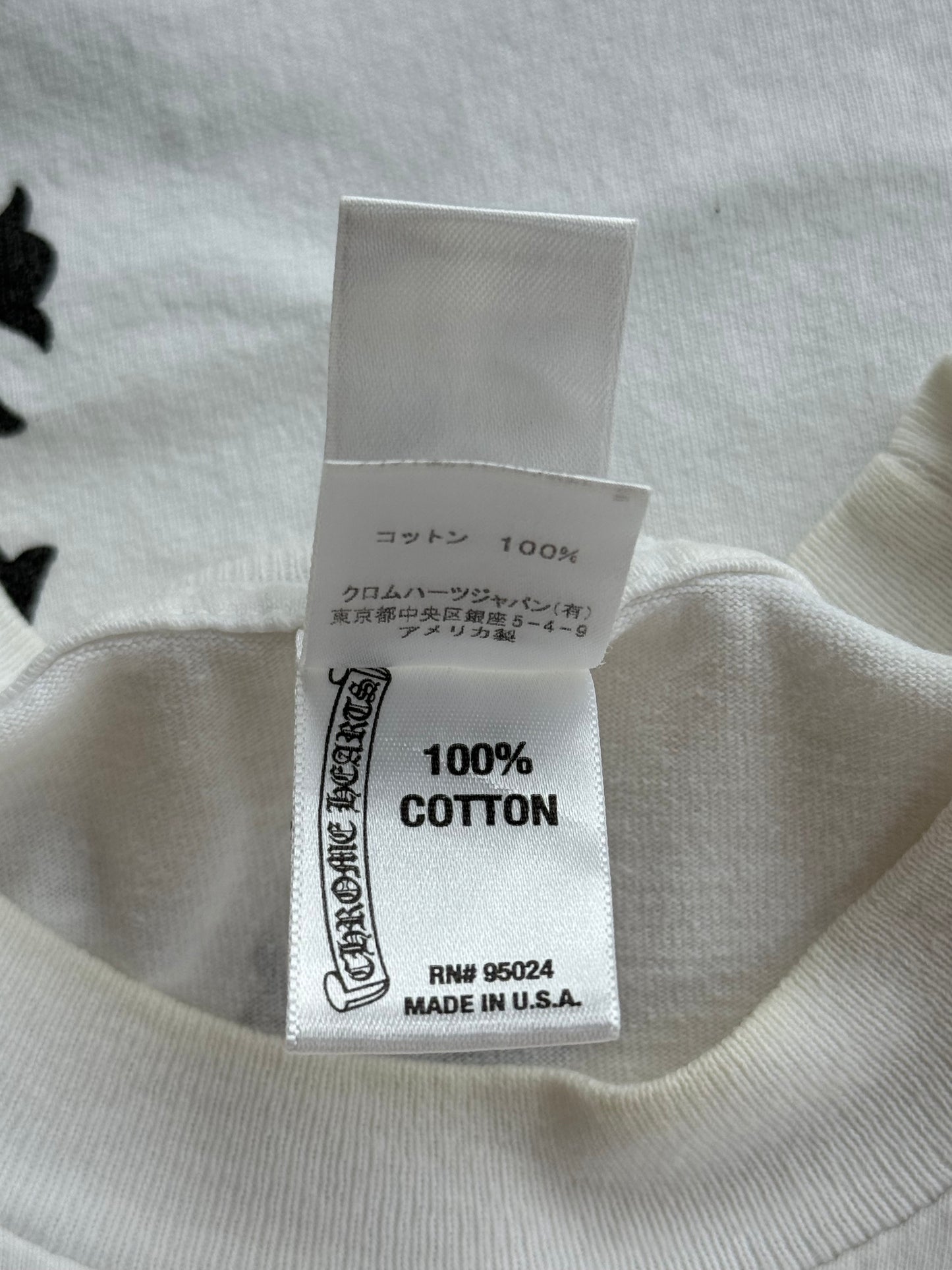 Chrome Hearts White & Black Triple Cross Logo T-Shirt