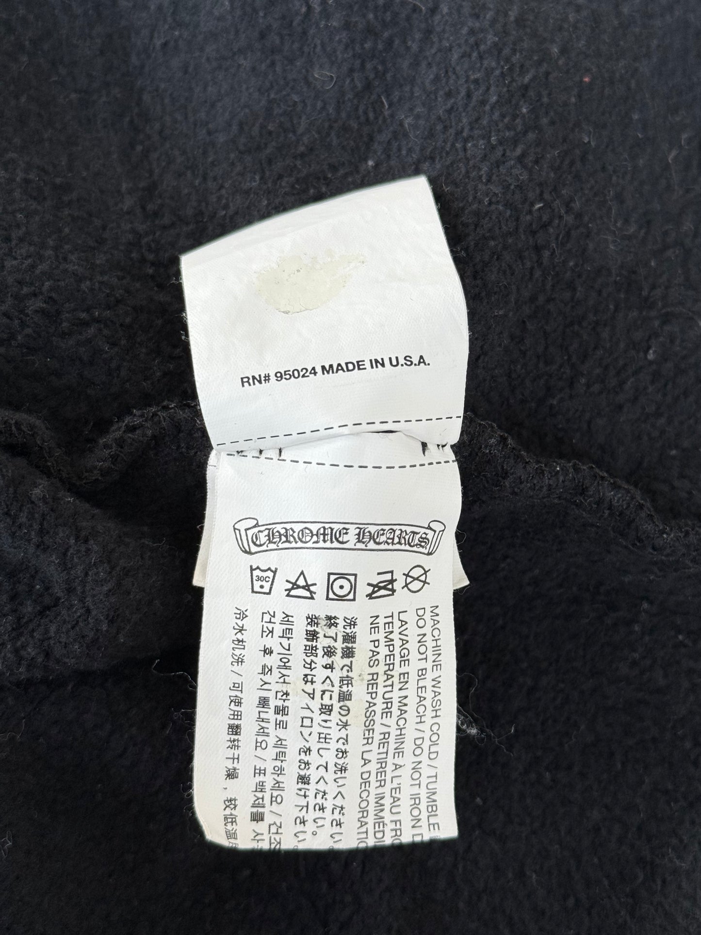 Chrome Hearts Black & White Star Logo Zip Up Hoodie