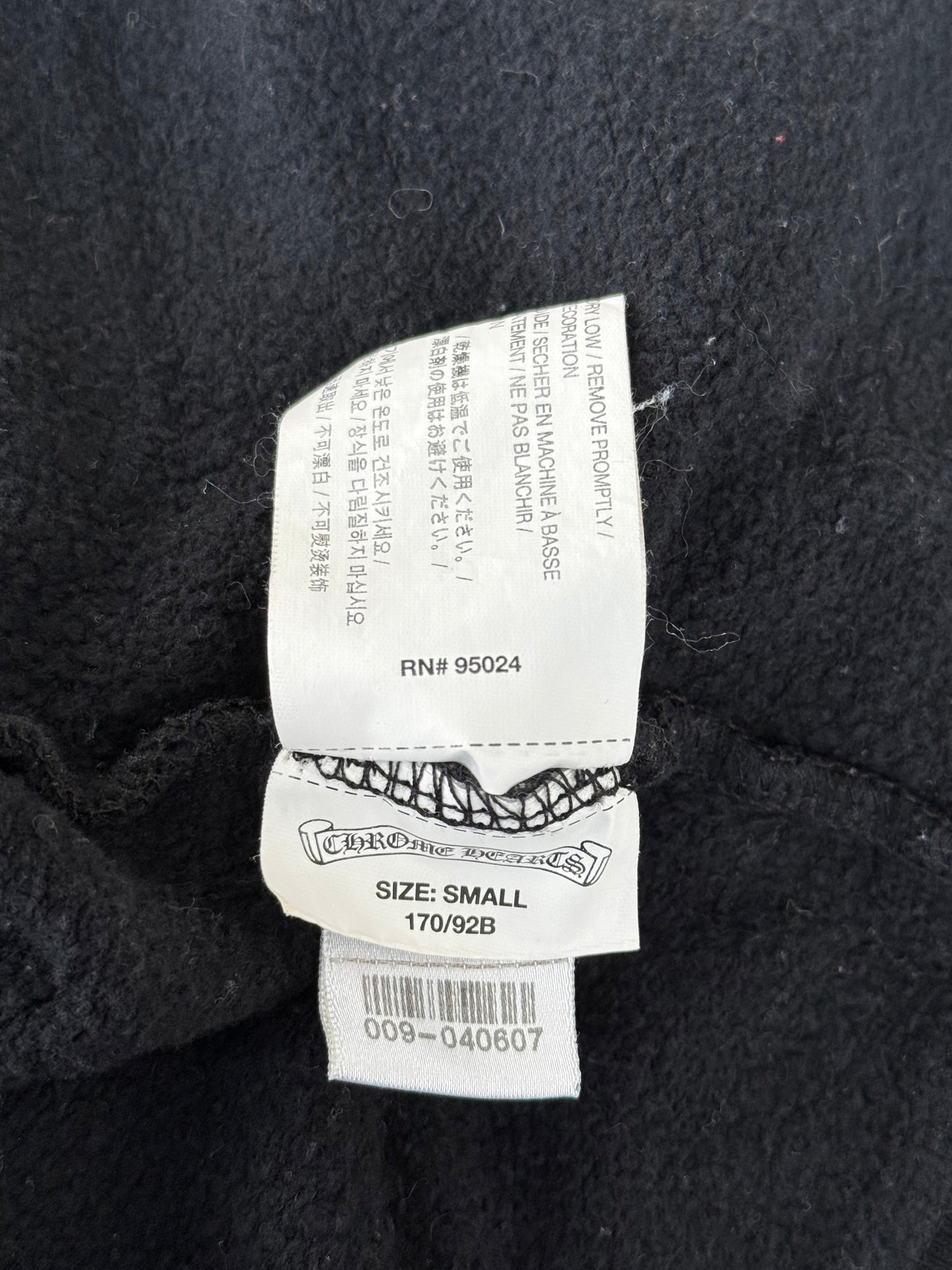 Chrome Hearts Black & White Star Logo Zip Up Hoodie