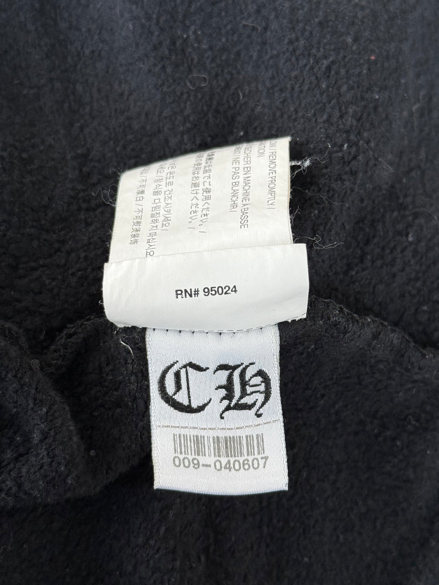 Chrome Hearts Black & White Star Logo Zip Up Hoodie