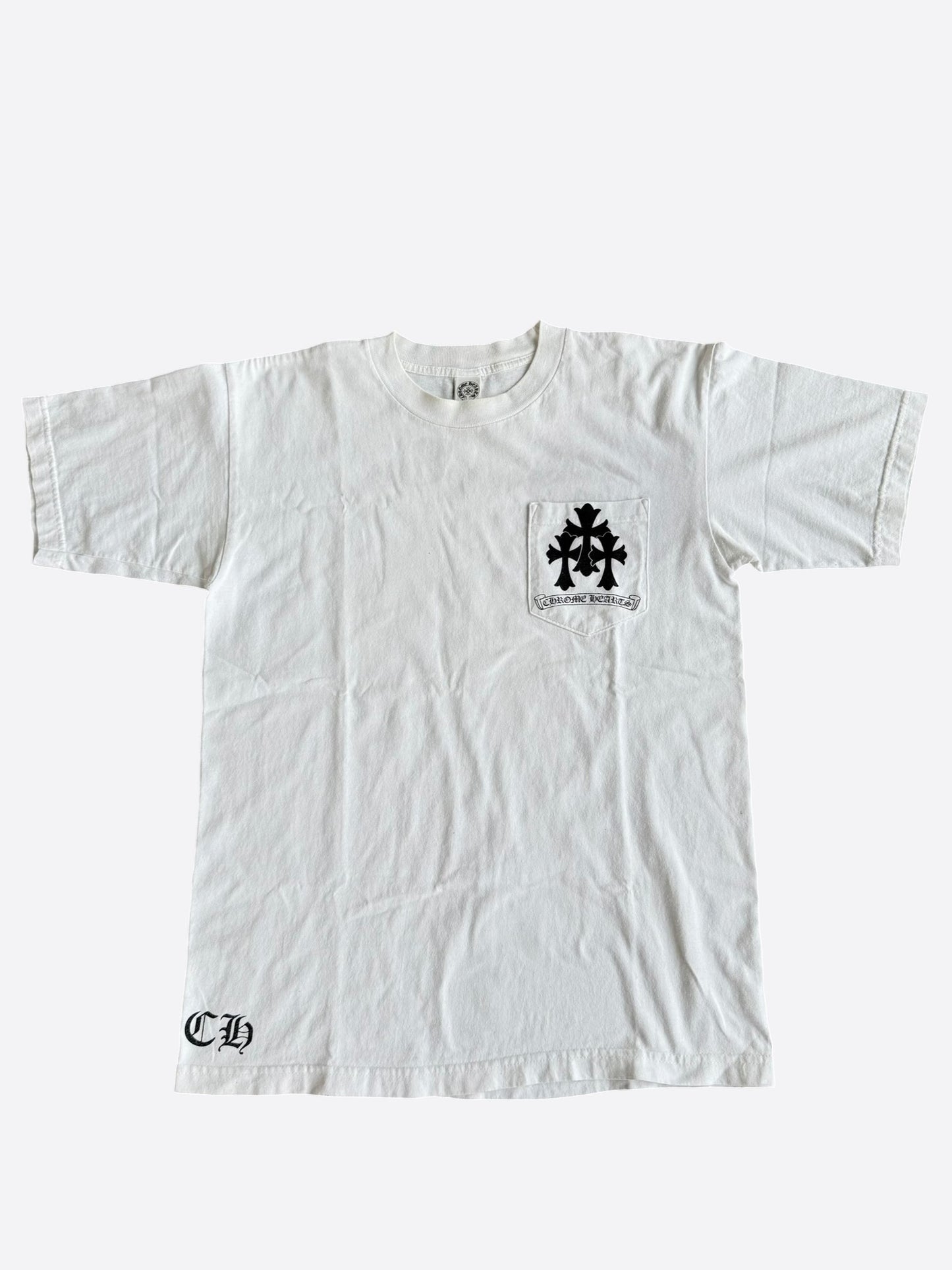 Chrome Hearts White & Black Triple Cross Logo T-Shirt