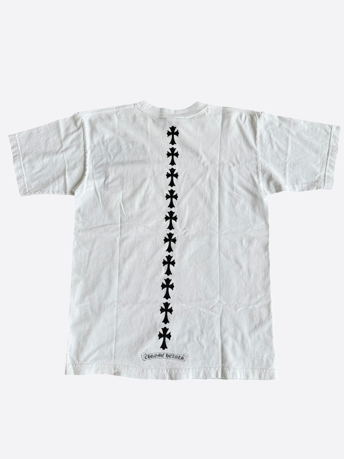 Chrome Hearts White & Black Triple Cross Logo T-Shirt