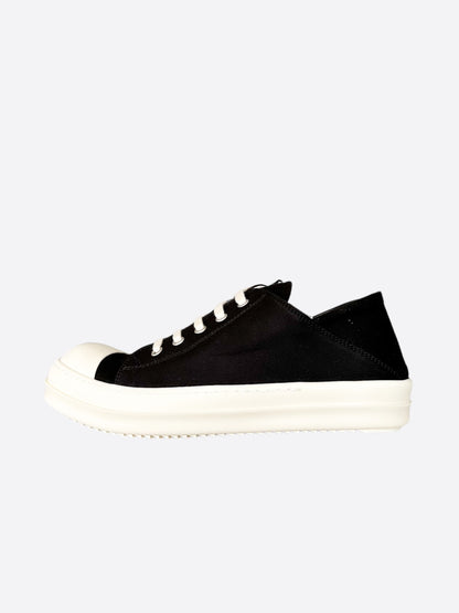 Rick Owens Black & White Slip-On Low Top Sneakers