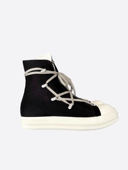 Rick Owens Black & White Hexagram High Top Sneakers