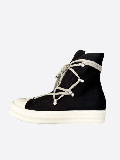 Rick Owens Black & White Hexagram High Top Sneakers