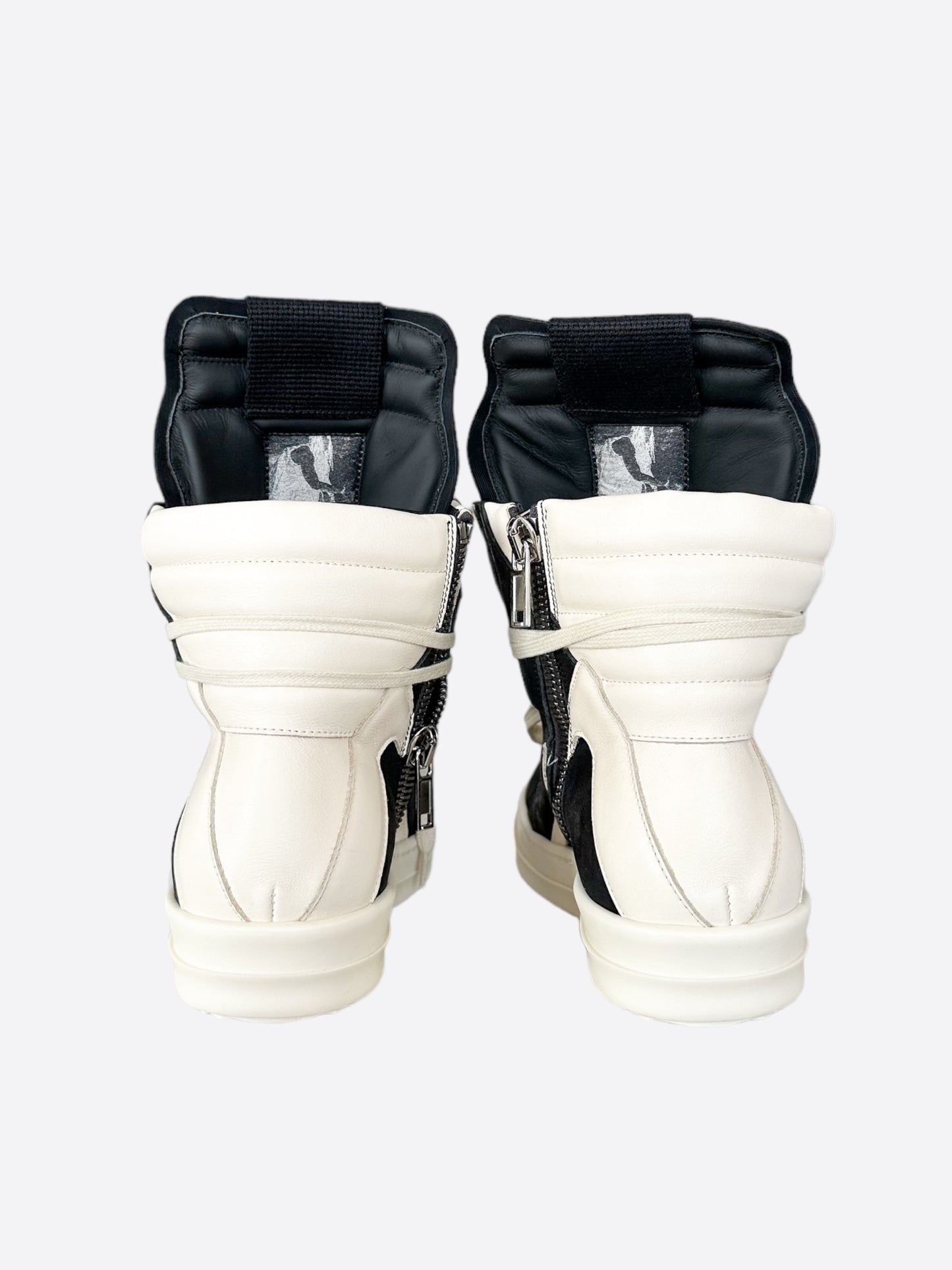 Rick Owens Black & White Suede Geobaskets