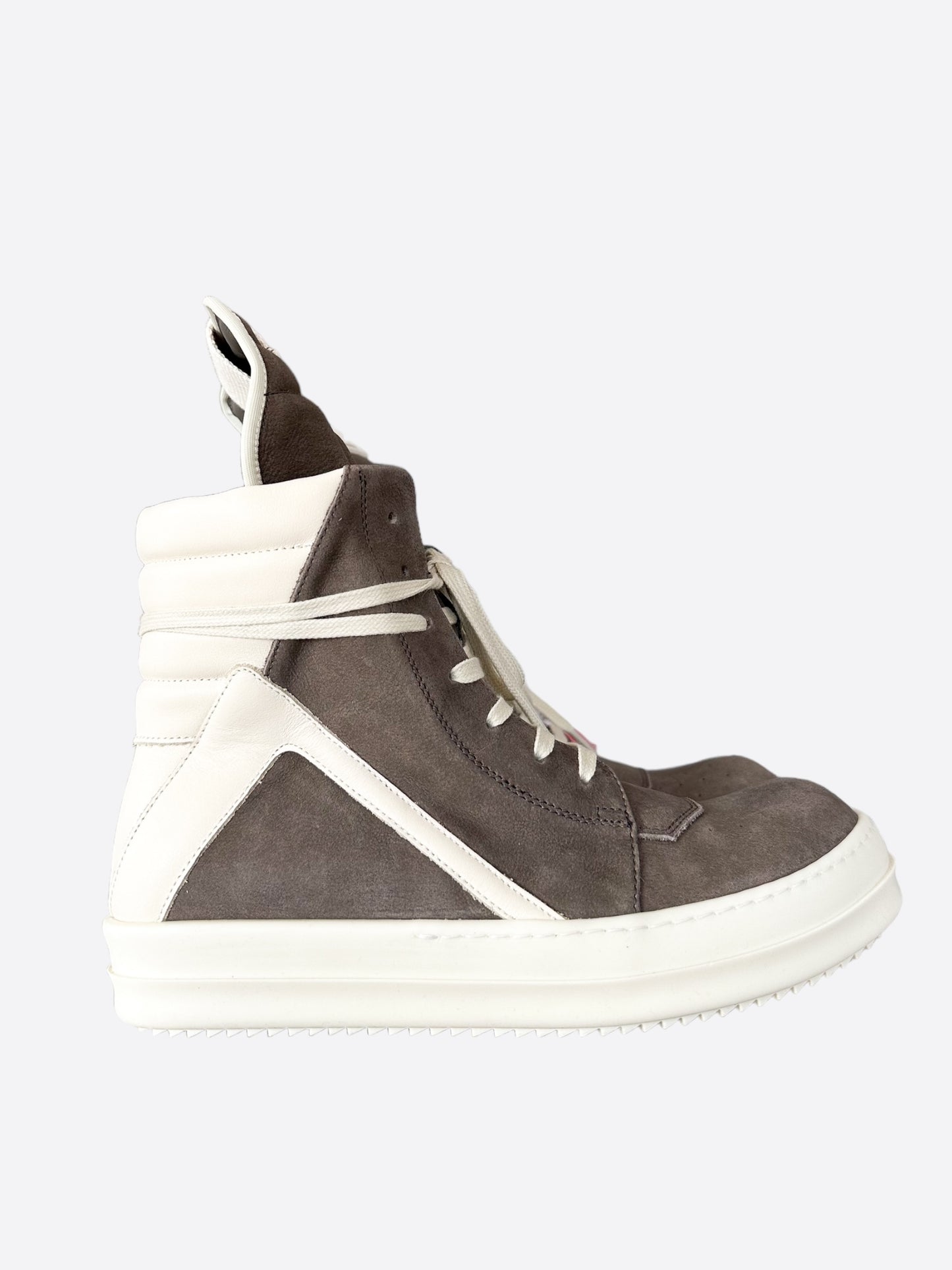 Rick Owens Dust & White Suede Geobaskets