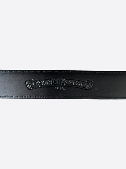 Chrome Hearts Black & Silver Square Buckle Belt