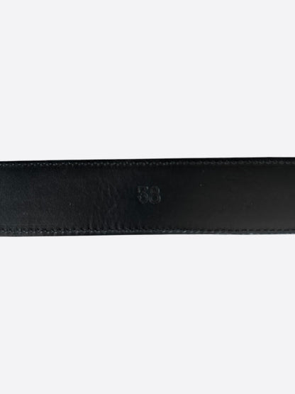 Chrome Hearts Black & Silver Square Buckle Belt