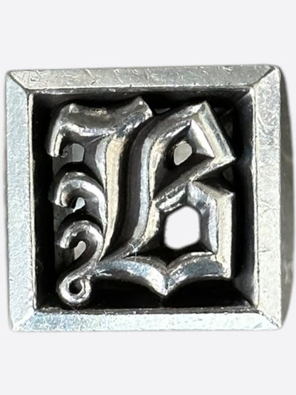 Chrome Hearts Silver B Letter Block Ring