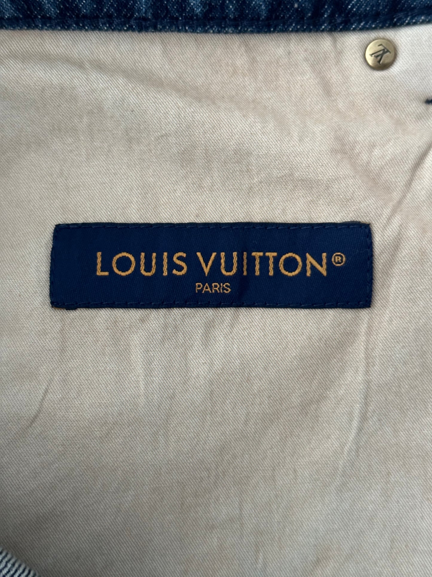 Louis Vuitton Blue Monogram Carpenter Denim Shorts