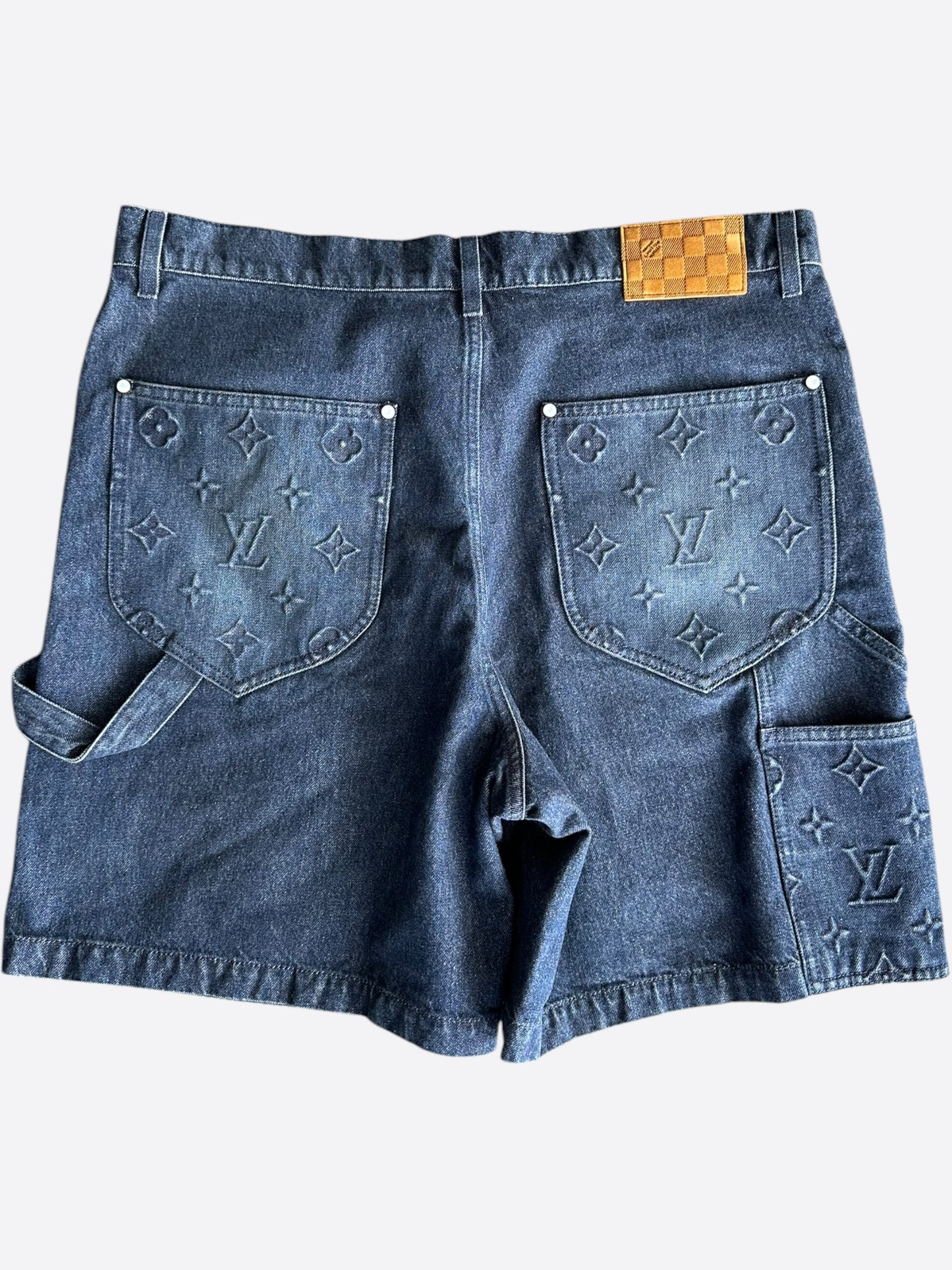 Louis Vuitton Blue Monogram Carpenter Denim Shorts