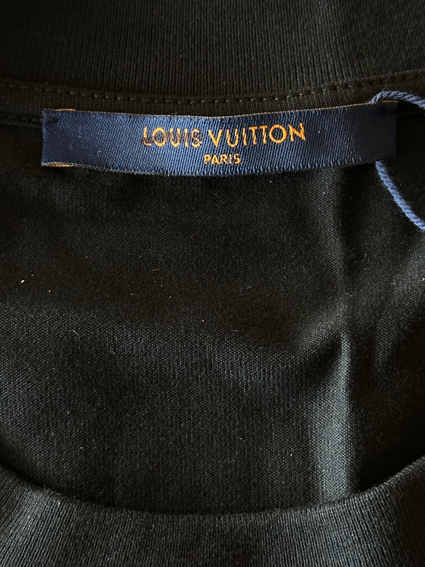 Louis Vuitton NBA Black Embroidered Patches T-Shirt