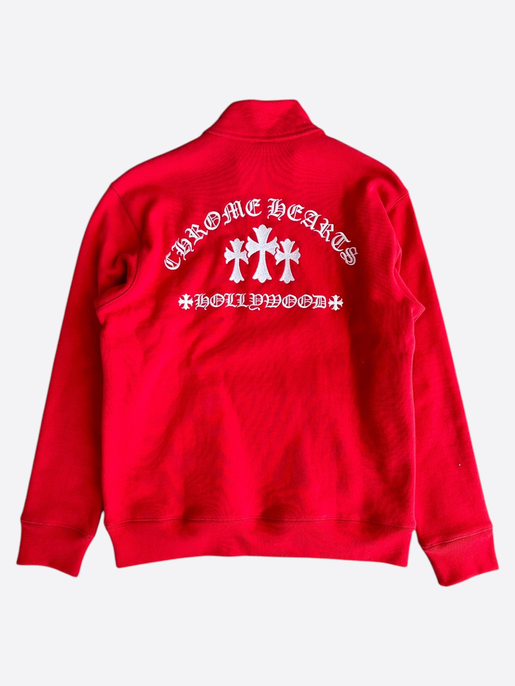 Chrome Hearts Red & White Triple Cross Embroidered Quarter Chrome Hearts Red & White Triple Cross Embroidered Quarter