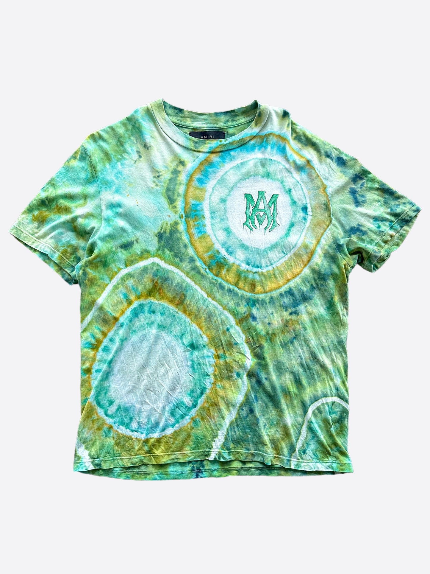 Amiri Green Tie-Dye Logo T-Shirt