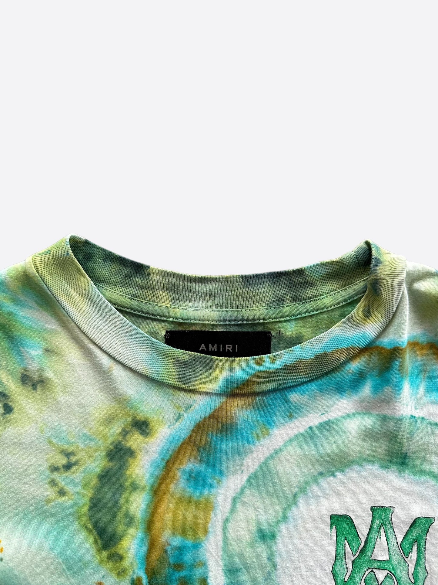 Amiri Green Tie-Dye Logo T-Shirt