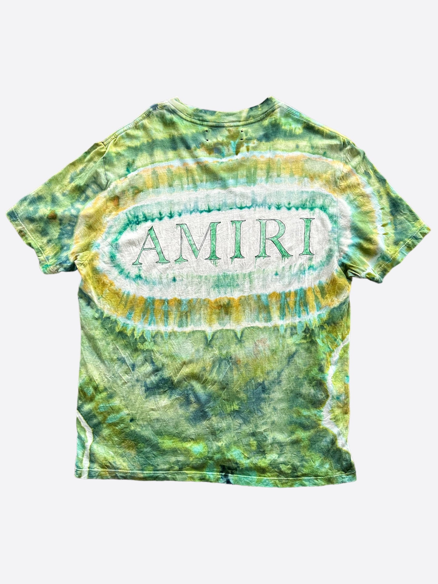 Amiri Green Tie-Dye Logo T-Shirt