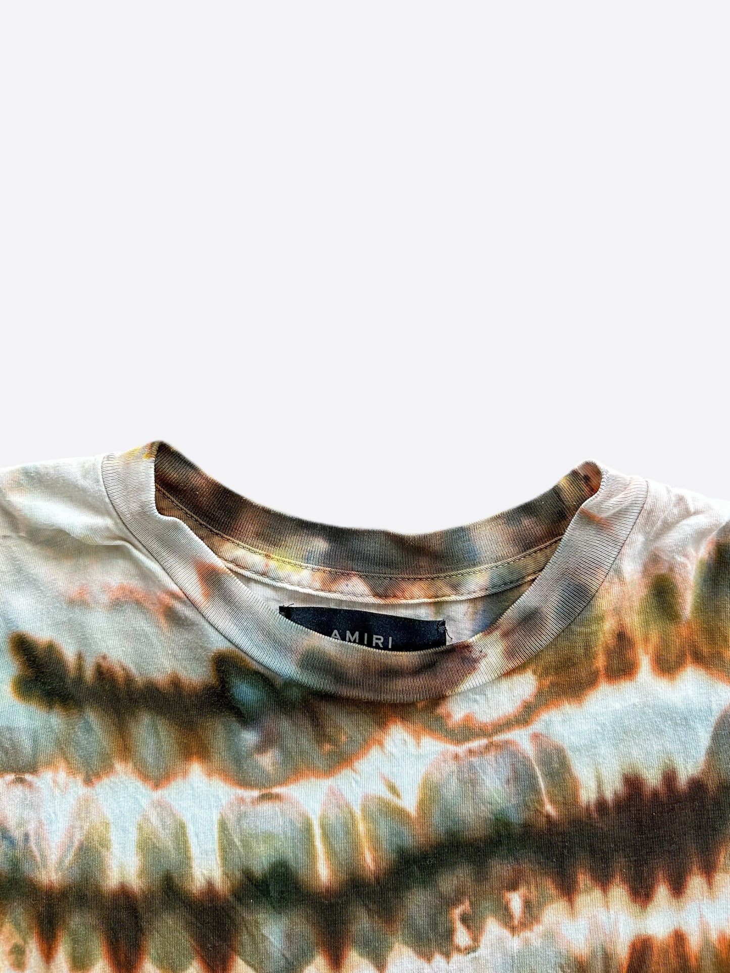 Amiri Orange Bleach Tie-Dye Embroidered Logo T-Shirt